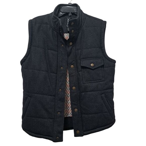 Kane & Unke Quilted Puffer Mens Preppy Wool Vest Snap Button Large  Dark Navy - Picture 4 of 17